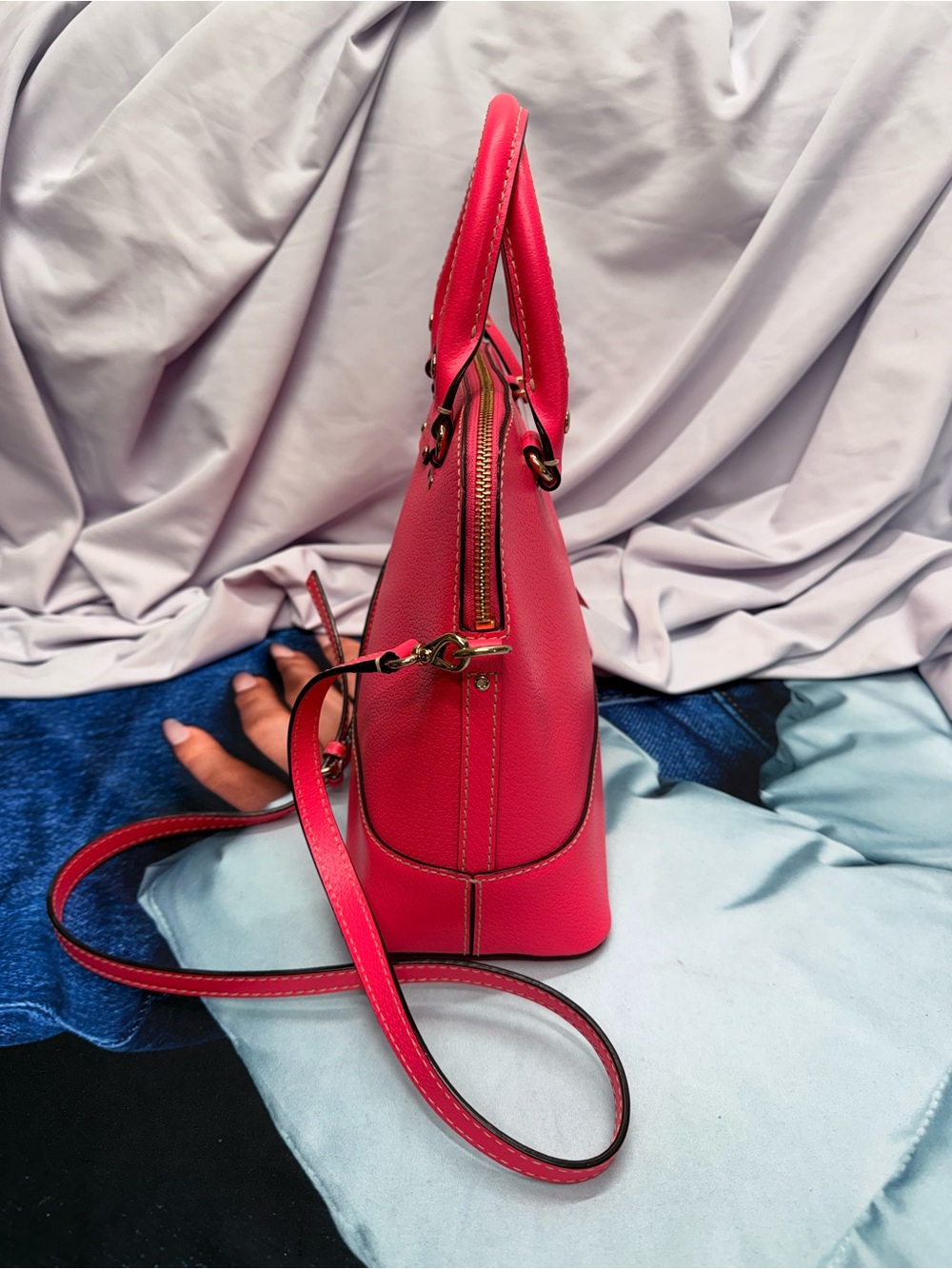 (new+tag) Kate Spade New York Rachelle Satchel Handbag Wellesley Hotrose - Picture 4 of 11